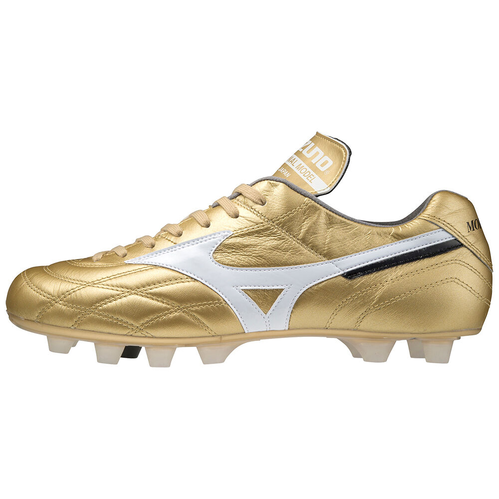 Chuteiras Mizuno Morelia Ul Japan - Homem - Douradas/Branco - ACEHQ0481